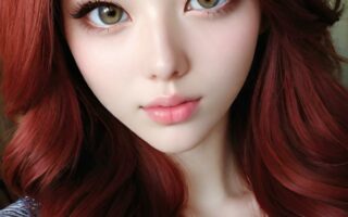 AI girl with red hair wallpaper