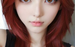 AI girl with red hair wallpaper