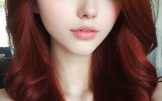 AI girl with red hair wallpaper