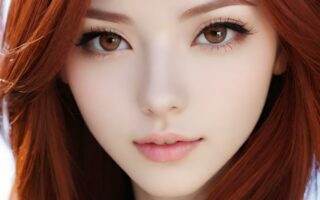 AI girl with red hair wallpaper