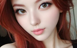 AI girl with red hair wallpaper