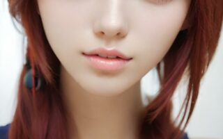 AI girl with red hair wallpaper