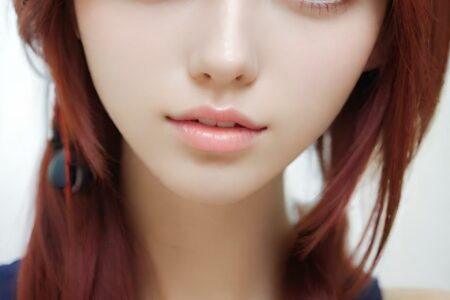 AI girl with red hair wallpaper