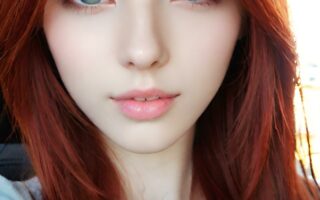 AI girl with red hair wallpaper