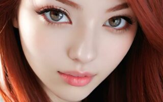 AI girl with red hair wallpaper