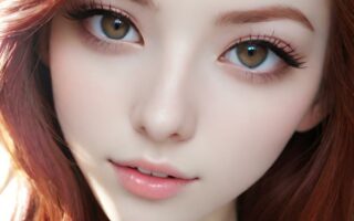 AI girl with red hair wallpaper