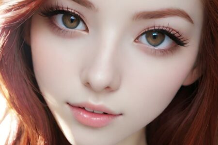 AI girl with red hair wallpaper