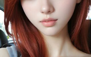 AI girl with red hair wallpaper