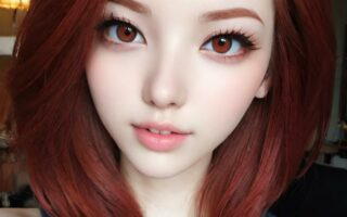 AI girl with red hair wallpaper