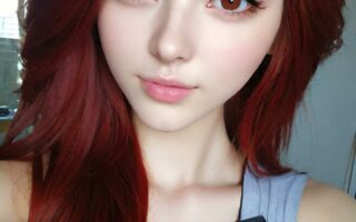AI girl with red hair wallpaper