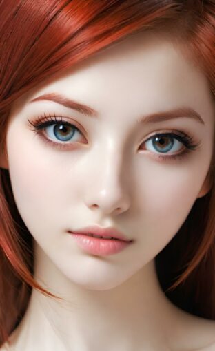 AI girl with red hair wallpaper
