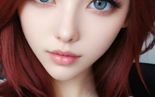 AI girl with red hair wallpaper