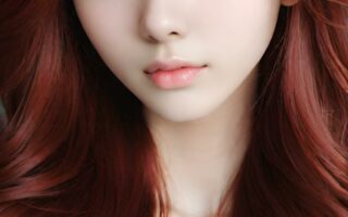AI girl with red hair wallpaper