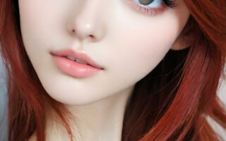 AI girl with red hair wallpaper