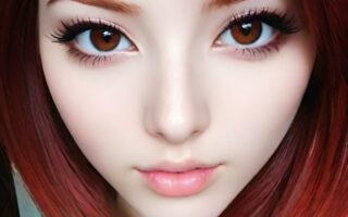 AI girl with red hair wallpaper