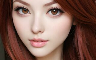AI girl with red hair wallpaper