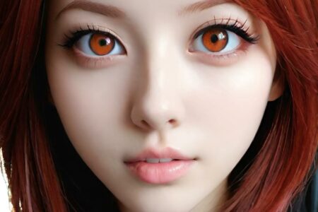 AI girl with red hair wallpaper