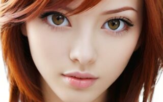 AI girl with red hair wallpaper