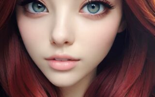 AI girl with red hair wallpaper