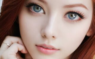 AI girl with red hair wallpaper