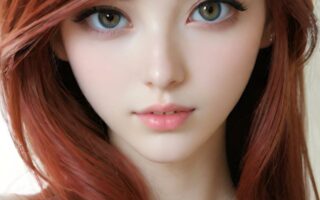 AI girl with red hair wallpaper