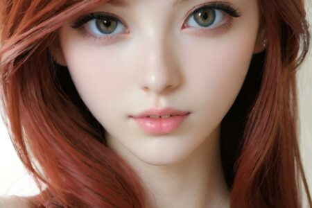 AI girl with red hair wallpaper