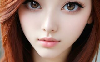 AI girl with red hair wallpaper