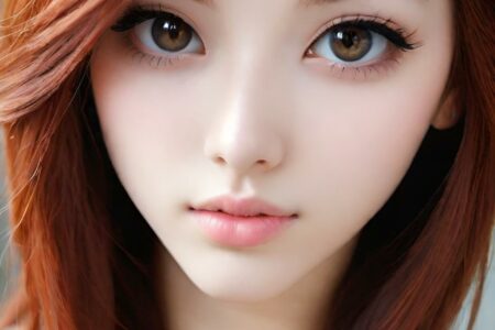 AI girl with red hair wallpaper