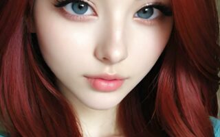 AI girl with red hair wallpaper