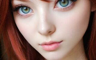 AI girl with red hair wallpaper
