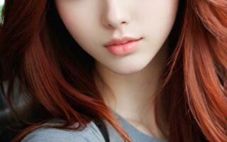 AI girl with red hair wallpaper