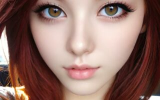 AI girl with red hair wallpaper