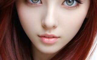 AI girl with red hair wallpaper