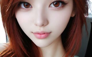 AI girl with red hair wallpaper