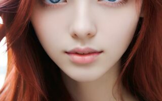 AI girl with red hair wallpaper