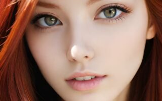 AI girl with red hair wallpaper