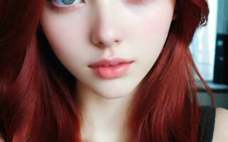 AI girl with red hair wallpaper