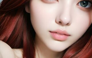 AI girl with red hair wallpaper