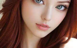AI girl with red hair wallpaper