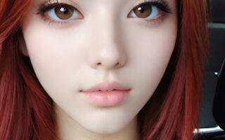 AI girl with red hair wallpaper