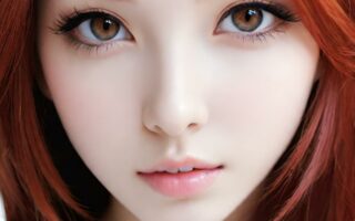 AI girl with red hair wallpaper