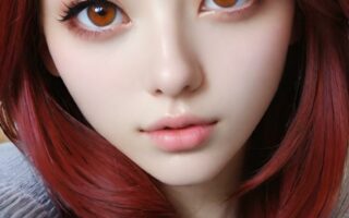 AI girl with red hair wallpaper