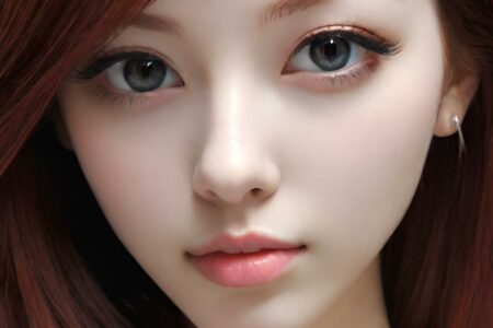 AI girl with red hair wallpaper