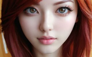 AI girl with red hair wallpaper