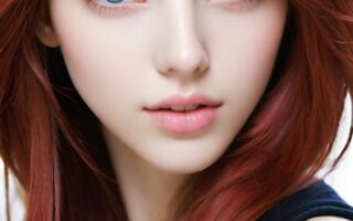 AI girl with red hair wallpaper