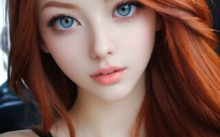 AI girl with red hair wallpaper