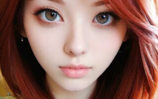 AI girl with red hair wallpaper