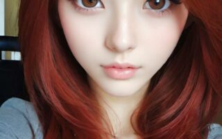 AI girl with red hair wallpaper