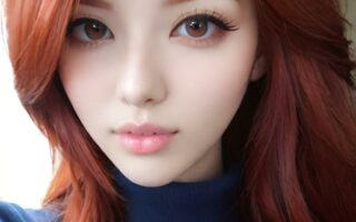 AI girl with red hair wallpaper