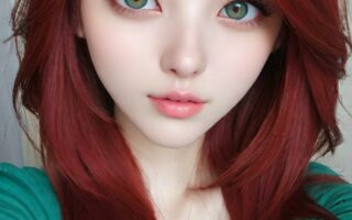 AI girl with red hair wallpaper
